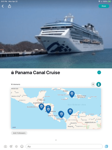 Use Journi Blog on your next cruise 