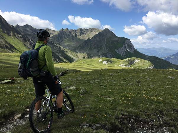 Great mountain bike trails at Graubunden, Switzerland