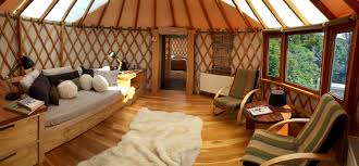 Inside a yurt